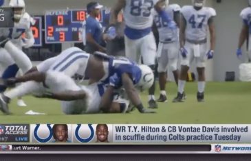 T.Y. Hilton & Vontae Davis get into a scuffle at Colts training camp