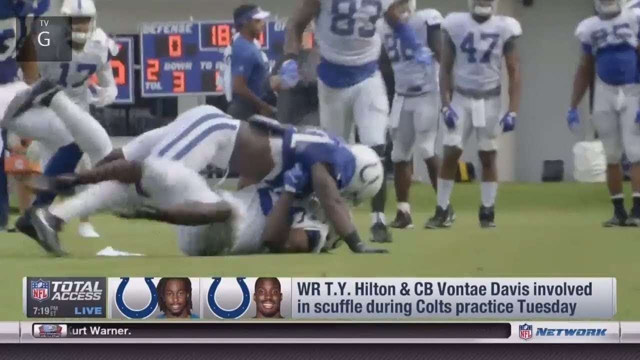 T.Y. Hilton & Vontae Davis get into a scuffle at Colts training camp