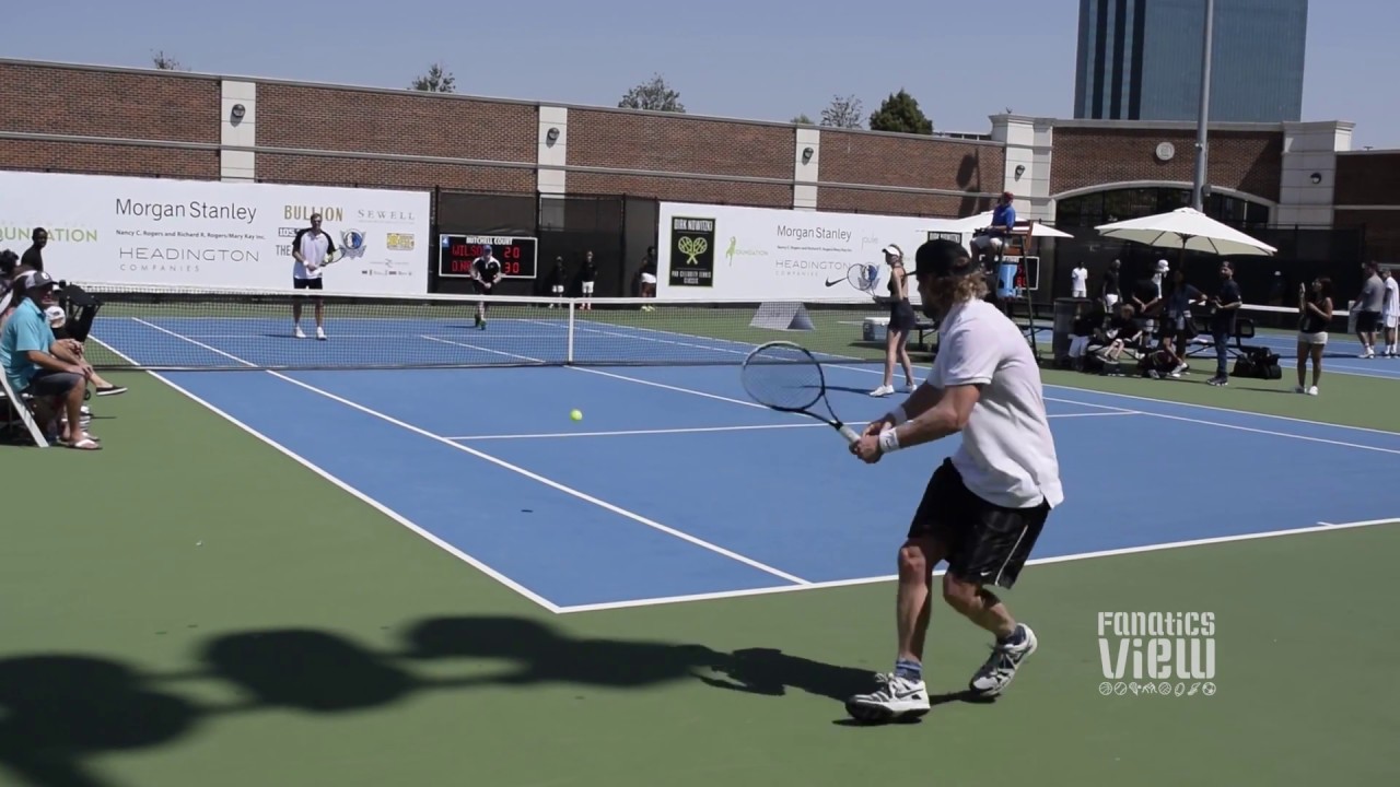 Dirk Nowitzki vs. Owen Wilson tennis match in Dallas