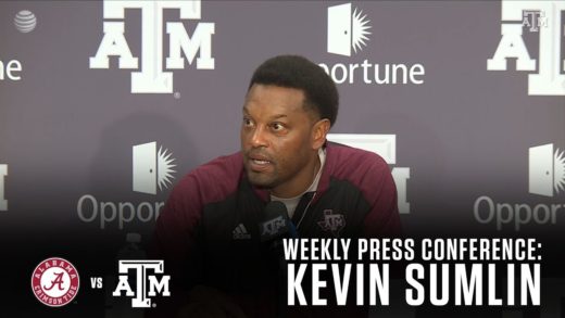 Kevin Sumlin speaks with the media about his team’s upcoming game against Alabama