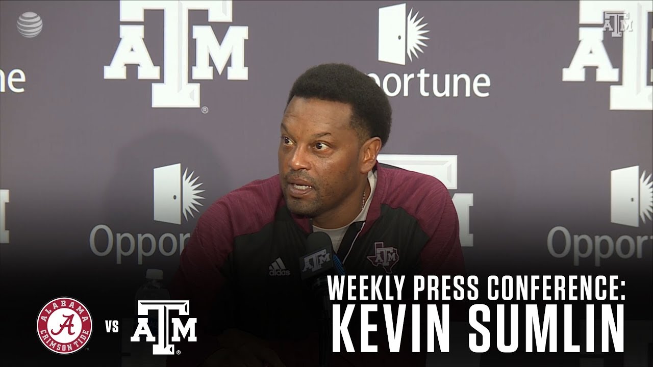 Kevin Sumlin speaks with the media about his team's upcoming game against Alabama
