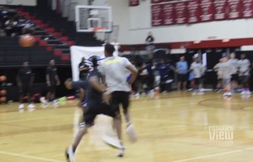 Myles Turner throws down a ferocious dunk at his camp in Euless