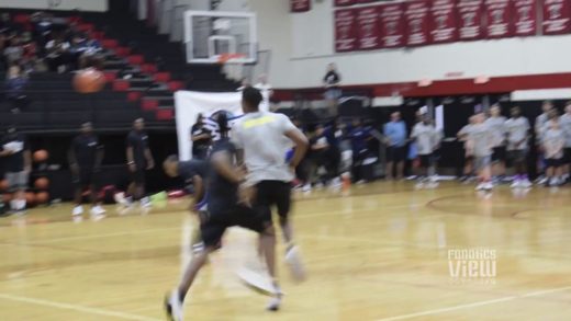 Myles Turner throws down a ferocious dunk at his camp in Euless