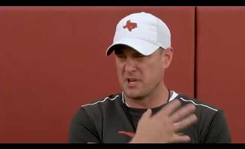 Texas’ Tom Herman discusses practice & who will start at QB position