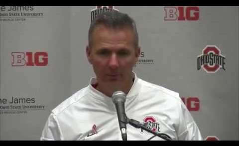 Urban Meyer speaks with the media after Buckeyes 39-38 victory over Penn State