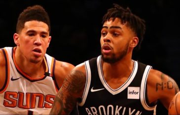 D’Angelo Russell and Devin Booker trade buckets in Brooklyn