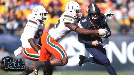 Freshman QB Kenny Pickett runs in Pitt’s final touchdown against #2 Miami