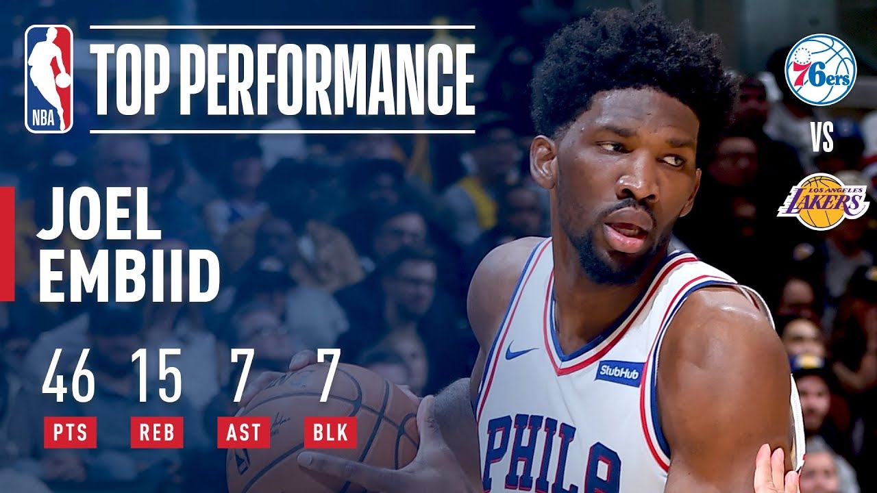 Joel Embiid dominates the Lakers with career night