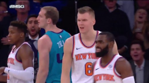 Kristaps Porzingis invites Cody Zeller to his own private block party