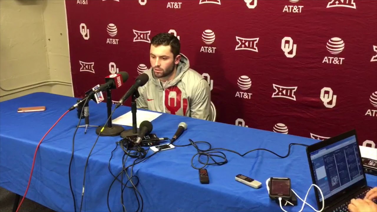 Lincoln Riley & Baker Mayfield discuss Saturday's tense game against Kansas in Lawrence