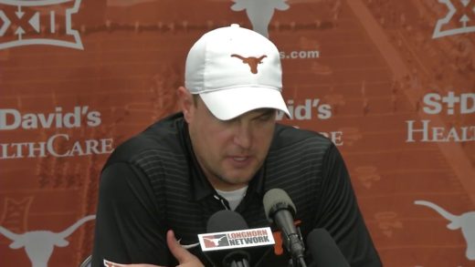 Tom Herman speaks with the media about his team’s loss to the TCU Horned Frogs