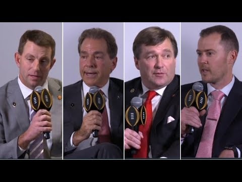 Lincoln Riley, Dabo Swinney, Nick Saban & Kirby Smart answer questions at the College Football Playoff Press Conference