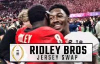Calvin Ridley & Riley Ridley swap jerseys after Alabama beat Georgia for national title