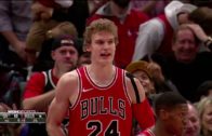 Curry takes ball to the noggin after savage swat by Bulls’ rookie