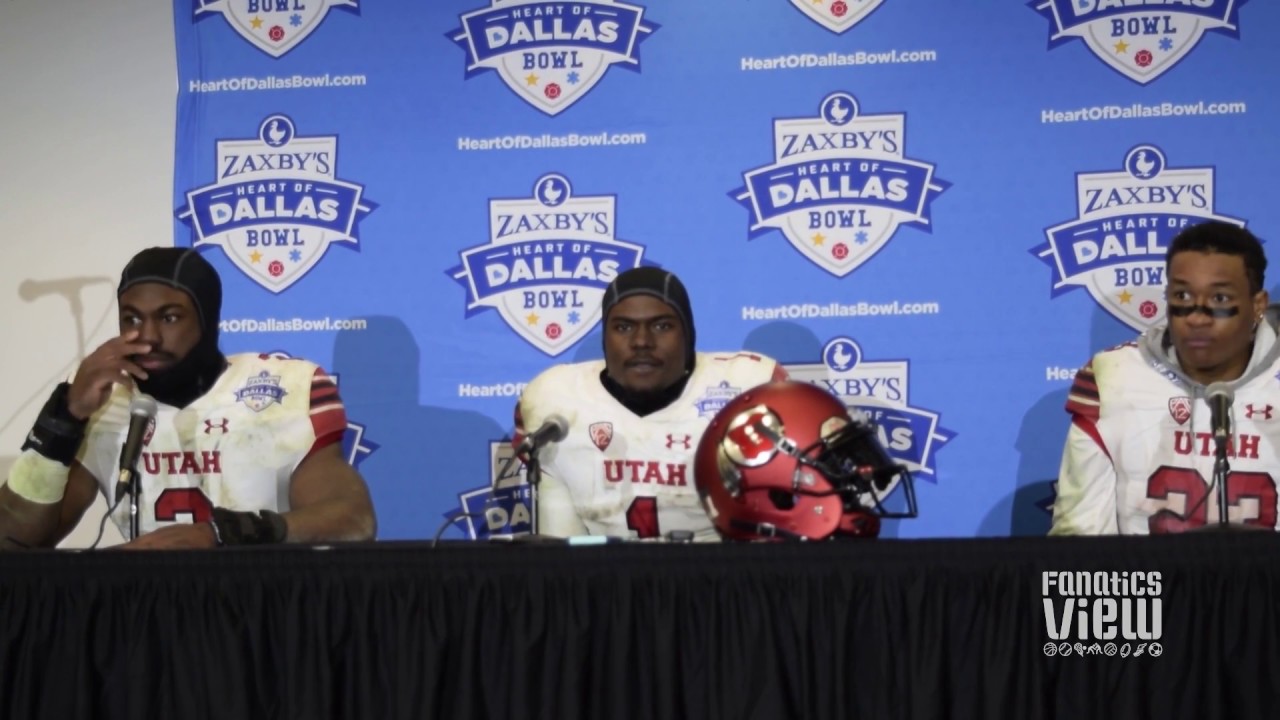 Utah players meet with the media following a dominant performance in the Heart of Dallas Bowl