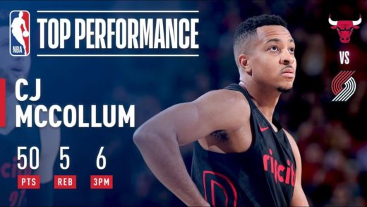 C.J. McCollum drops career-high 50 points in just 3 quarters