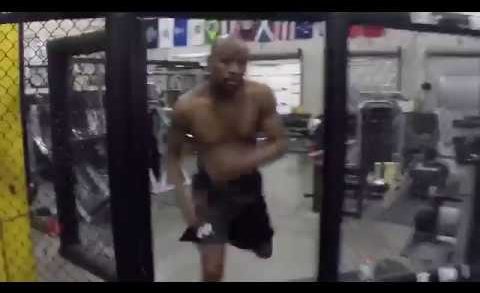 Floyd Mayweather steps into the octagon