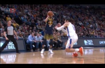 Jamal Murray sends Steven Adams’ ankles to another area code