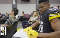 Steelers wideout JuJu Smith-Schuster goes back to class in full pads