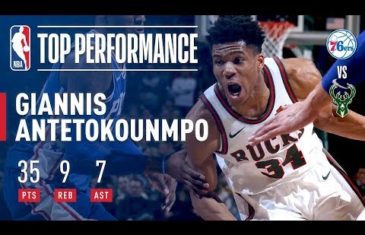 Giannis Antetokounmpo’s 35 Points Help Bucks Comeback Against 76ers