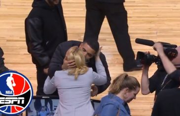 Drake gives Doris Burke a kiss at Celtics-Raptors Game