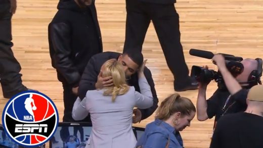 Drake gives Doris Burke a kiss at Celtics-Raptors Game