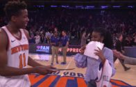 Frank Ntilikina surprises fan on court with the opportunity of a lifetime