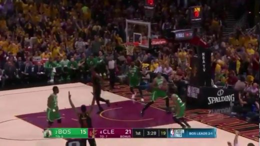 Kevin Love Launches Full Court Pass To LeBron James