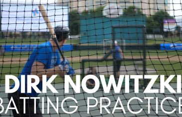 Dirk Nowitzki Practice Swings Before Event