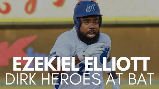 Ezekiel Elliott hits Hard Hit Single at Dirk Heroes