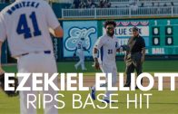 Ezekiel Elliott Smashes Base Hit Into Right Field