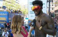 Jordan Bell takes shots of Hennessy with Fans