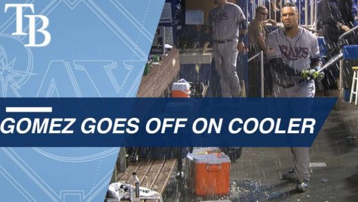 Carlos Gomez Destroys Water Cooler After Strickout