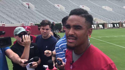 Jalen Hurts speaks at Alabama Media Day