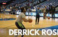 Derrick Rose works on his 3-Pointer in Warm Up vs. Dallas Mavericks