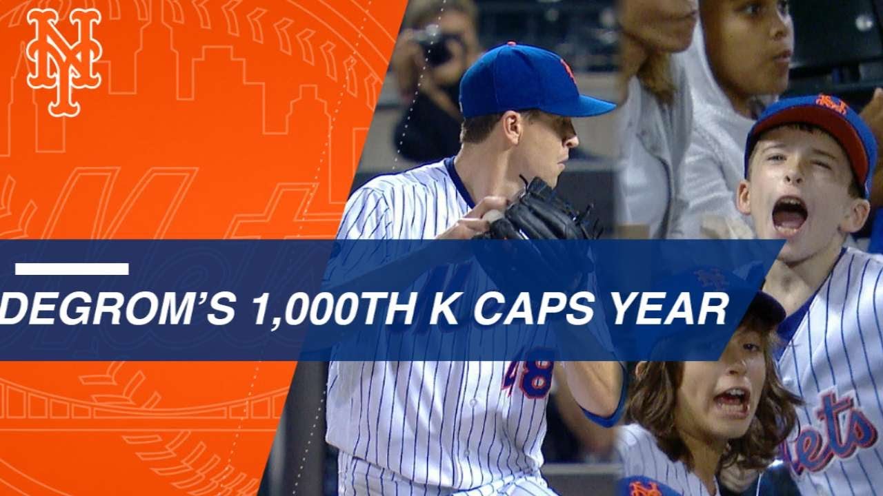 Jacob deGrom tallies 1,000th K in dominant 3-0 win