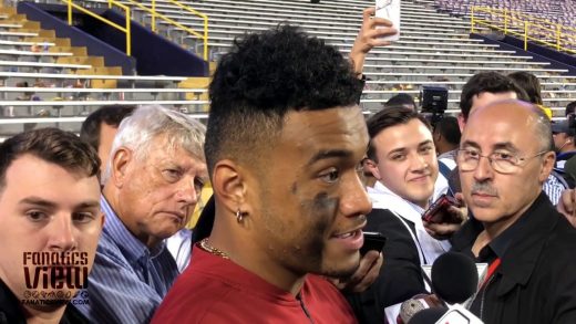 Alabama quarterback Tua Tagovailoa remains humble in his post-game interview