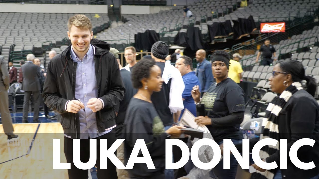 Luka Doncic signs Autographs & Takes Pictures with U.S. Military Service Members