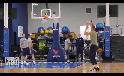 Kristaps Porzingis works on Pick + Roll Jumper & Mid-Range Jumper with Rick Carlisle