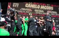 Daniel Jacobs and Canelo Alvarez get heated up during weigh-in