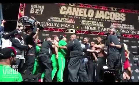 Daniel Jacobs and Canelo Alvarez get heated up during weigh-in