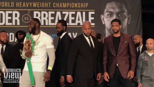 Deontay Wilder and Dominic Breazeale have heated face off