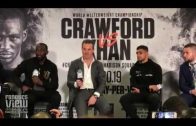 Terence Crawford retains title over Amir Khan after accidental low blow