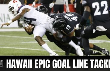 Hawaii MAKES EPIC GOAL LINE TACKLE to STOP Khalil Tate & Arizona on Last Play
