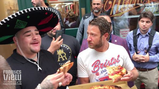 Andy Ruiz mobbed by big crowd during Barstool Sports pizza review