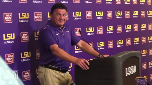 Ed Orgeron talks LSU Blowout Win vs. Georgia Southern & Excitment for LSU’s Offense