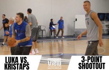 Kristaps Porzingis faces Luka Doncic in a 3-Point Shootout (MAVS TRAINING CAMP HIGHLIGHT)