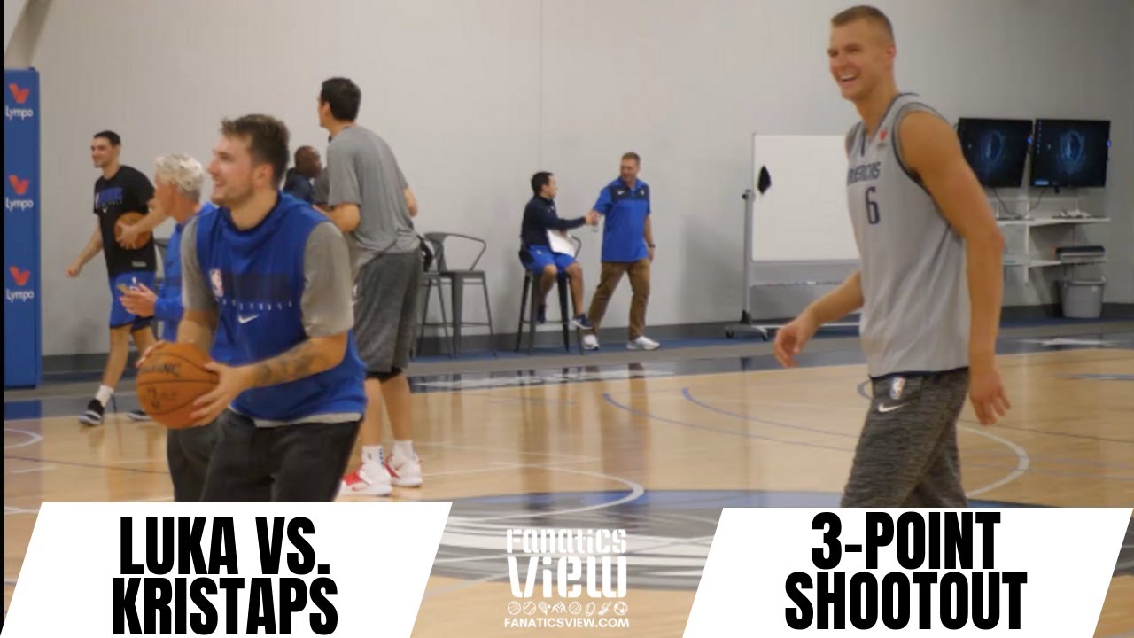 Kristaps Porzingis faces Luka Doncic in a 3-Point Shootout (MAVS TRAINING CAMP HIGHLIGHT)