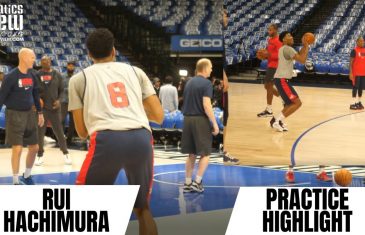 Japanese sensation Rui Hachimura works on three-pointers at Wizards practice