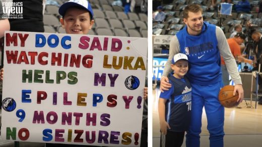 Luka Doncic Shares a Heartwarming Moment with a Young Mavs Fan